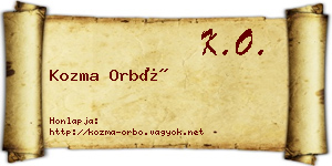 Kozma Orbó névjegykártya