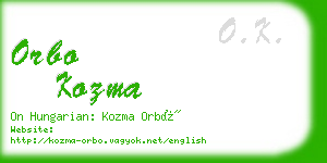 orbo kozma business card